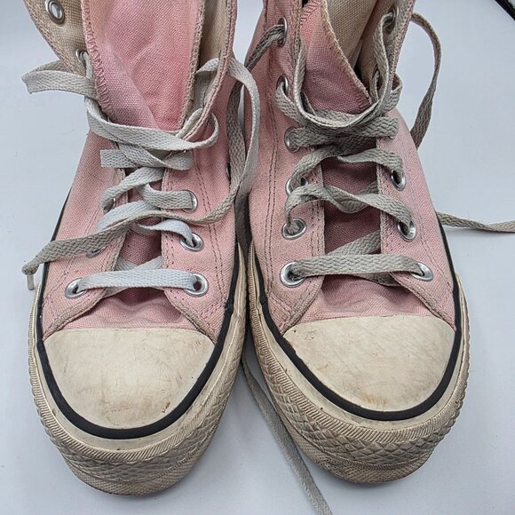 Converse All Star High Top Womens Size 7 Pink Lace Up Platform Sneakers Casual - Picture 10 of 13
